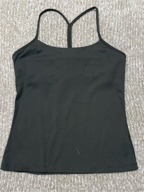 Olive Green Women's Strappy Tank Top - Classic Scoop Neck